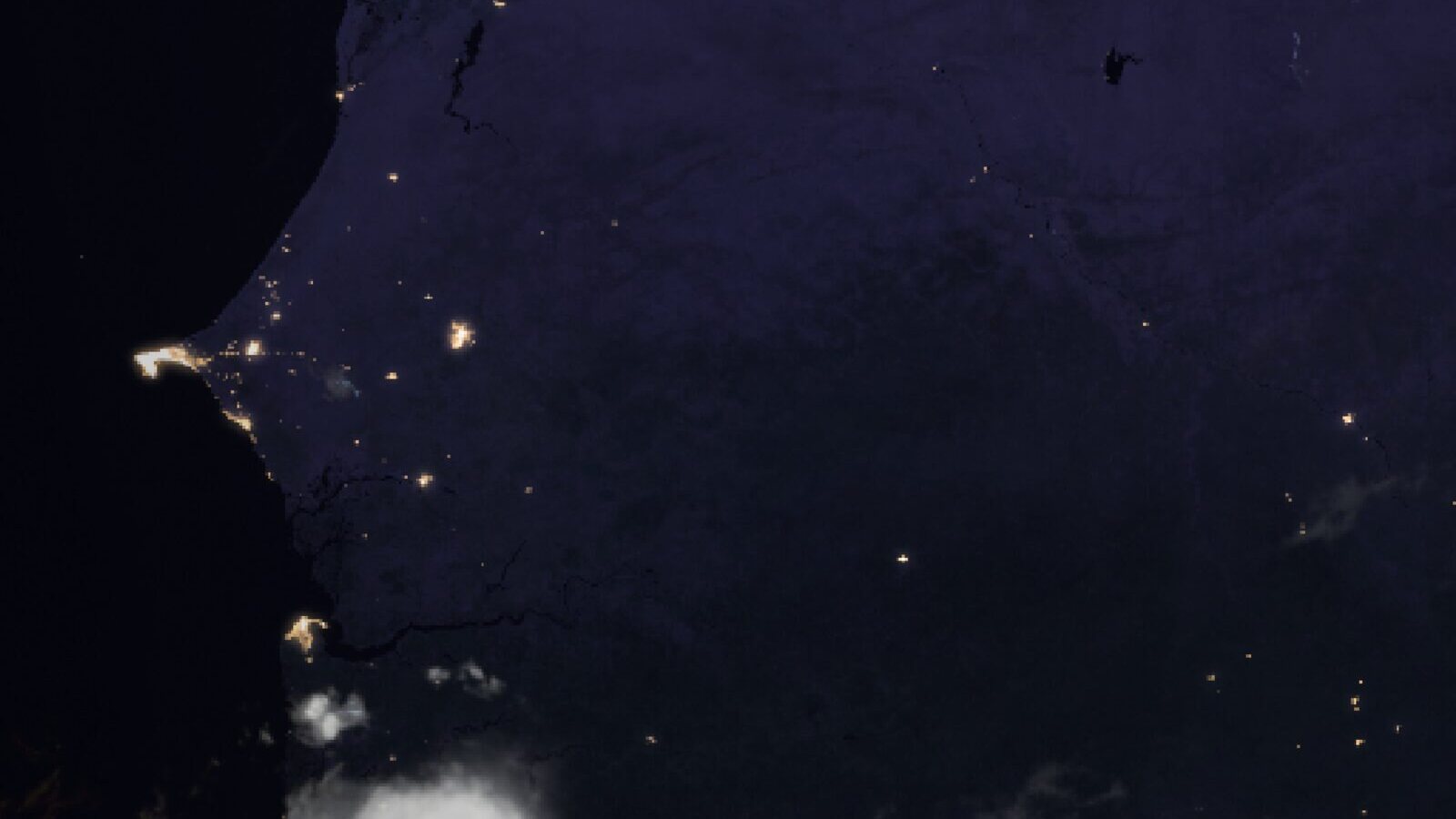 Le ciel au-dessus du Sénégal vu par le satellite Meteosat, 16 octobre à 18 h 30
