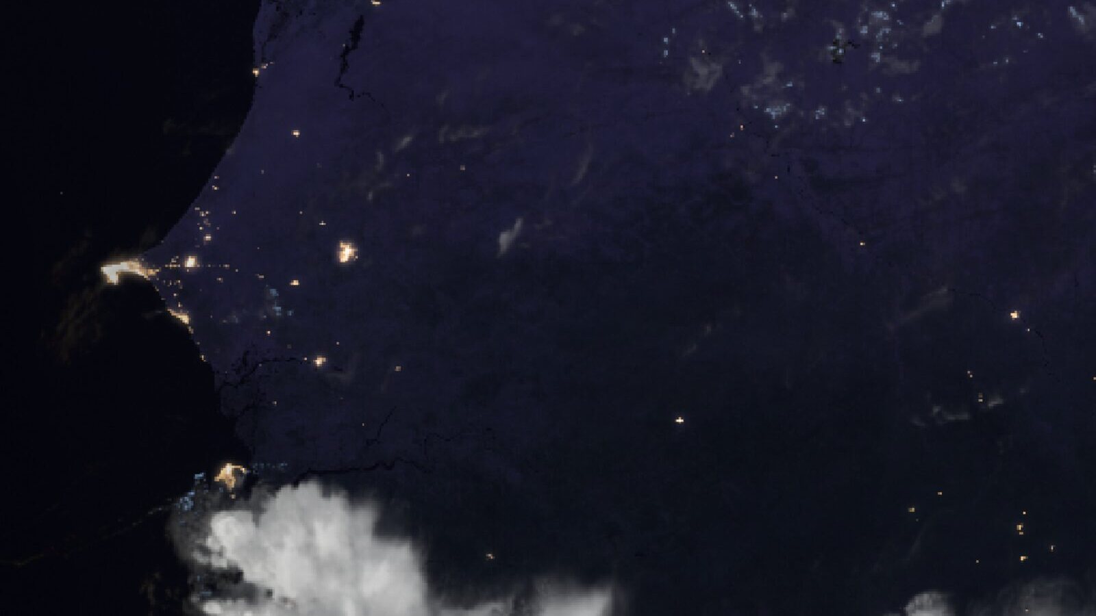 Le ciel au-dessus du Sénégal vu par le satellite Meteosat, 17 octobre à 18 h 30