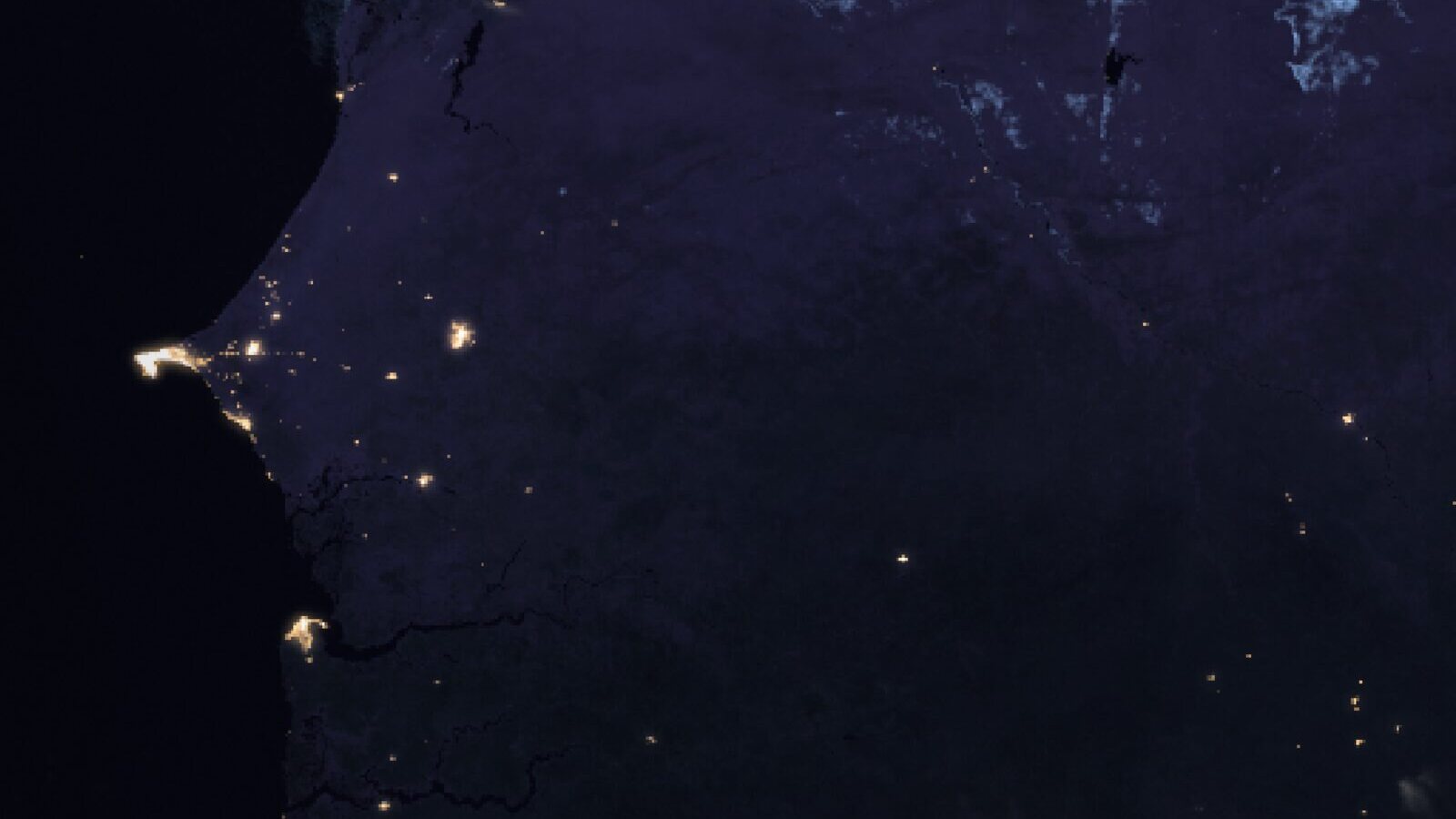 Le ciel au-dessus du Sénégal vu par le satellite Meteosat, 23 octobre à 18 h 30