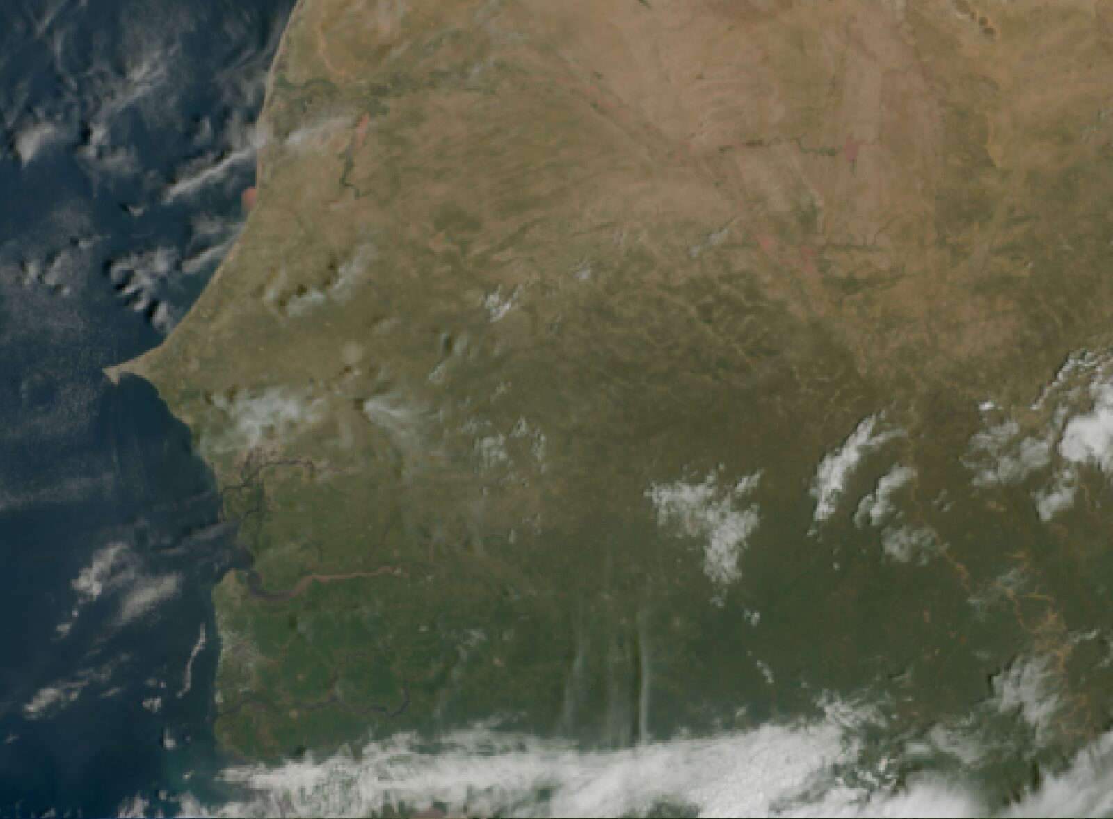 Le ciel au-dessus du Sénégal vu par le satellite Meteosat, Sam 17 à 10 h