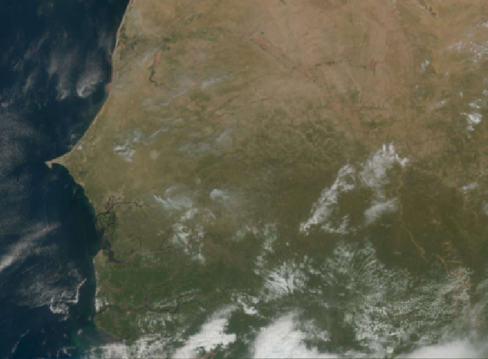 Le ciel au-dessus du Sénégal vu par le satellite Meteosat, Sam 17 à 11 h 30